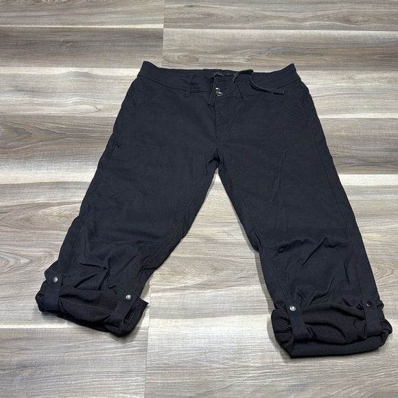 Prana Black Casual Pants with roll up feature size 12 - Picture 7 of 9